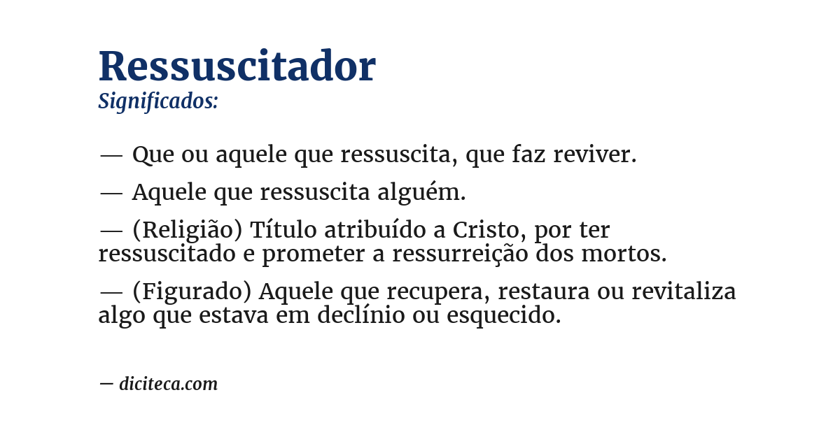 Significado de ressuscitador