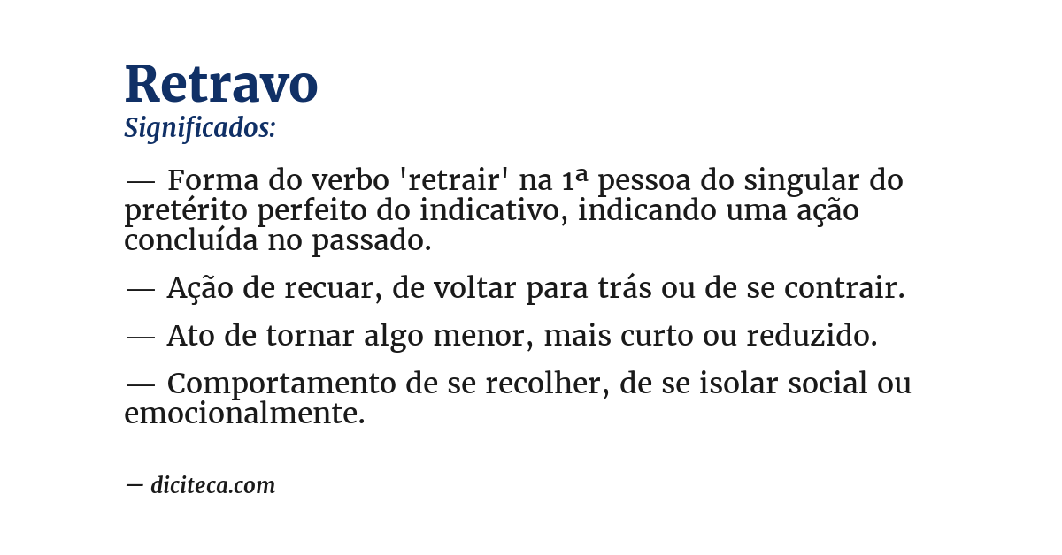 Significado de retravo