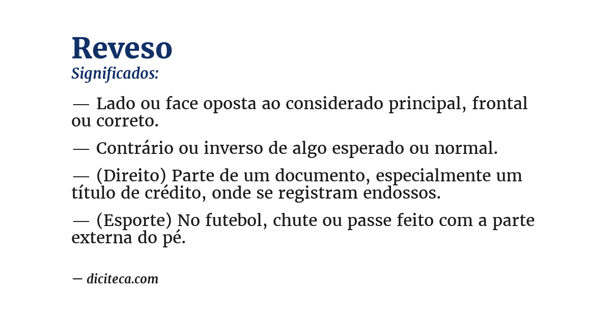 Significado de reveso