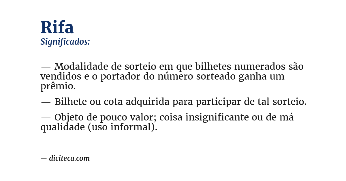 Significado de rifa