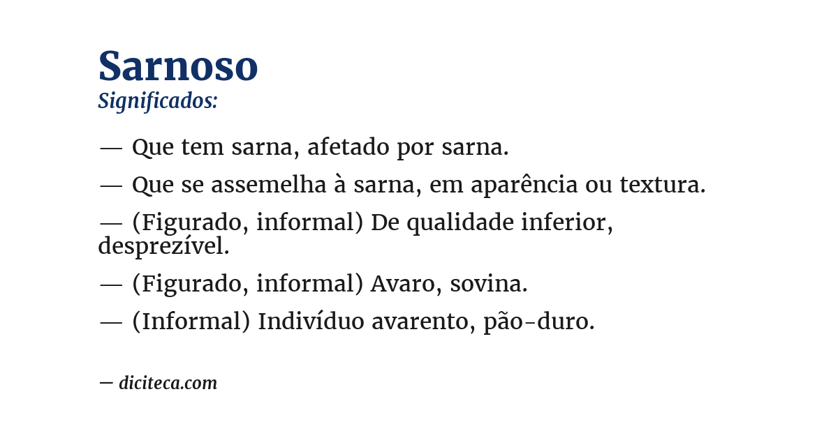 Significado de sarnoso