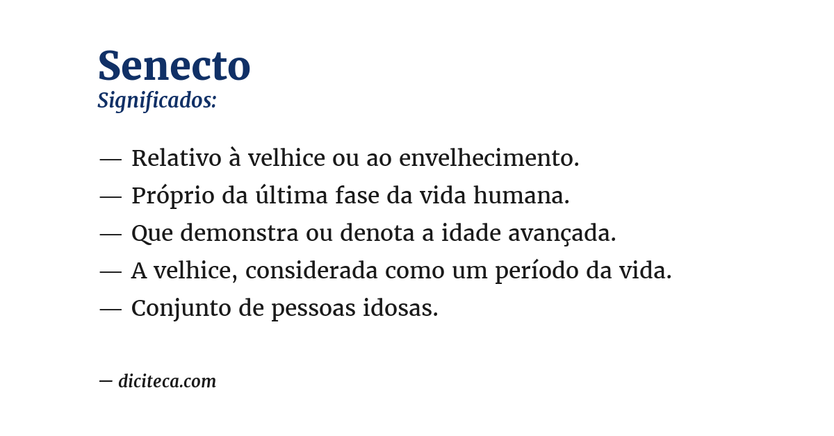 Significado de senecto