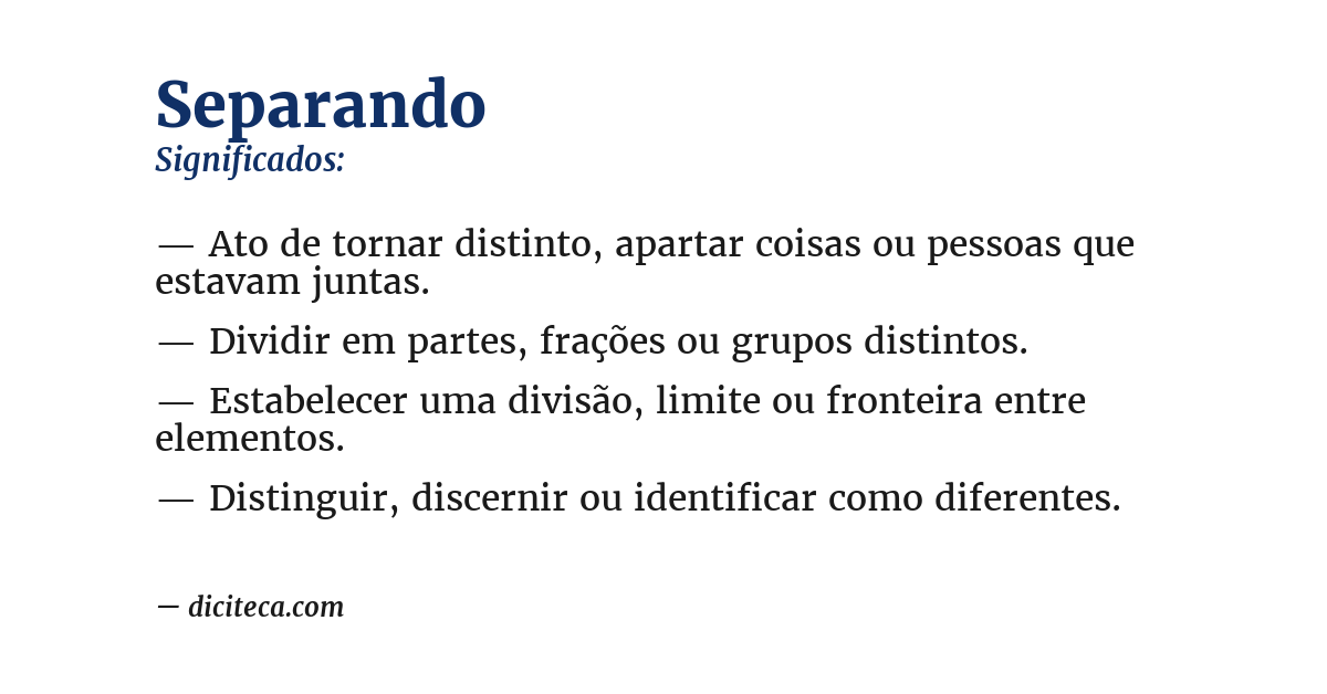 Significado de separando