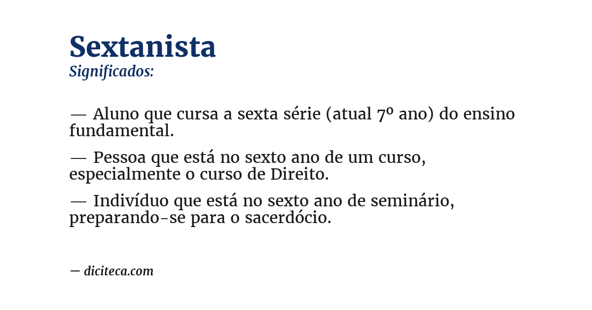 Significado de sextanista