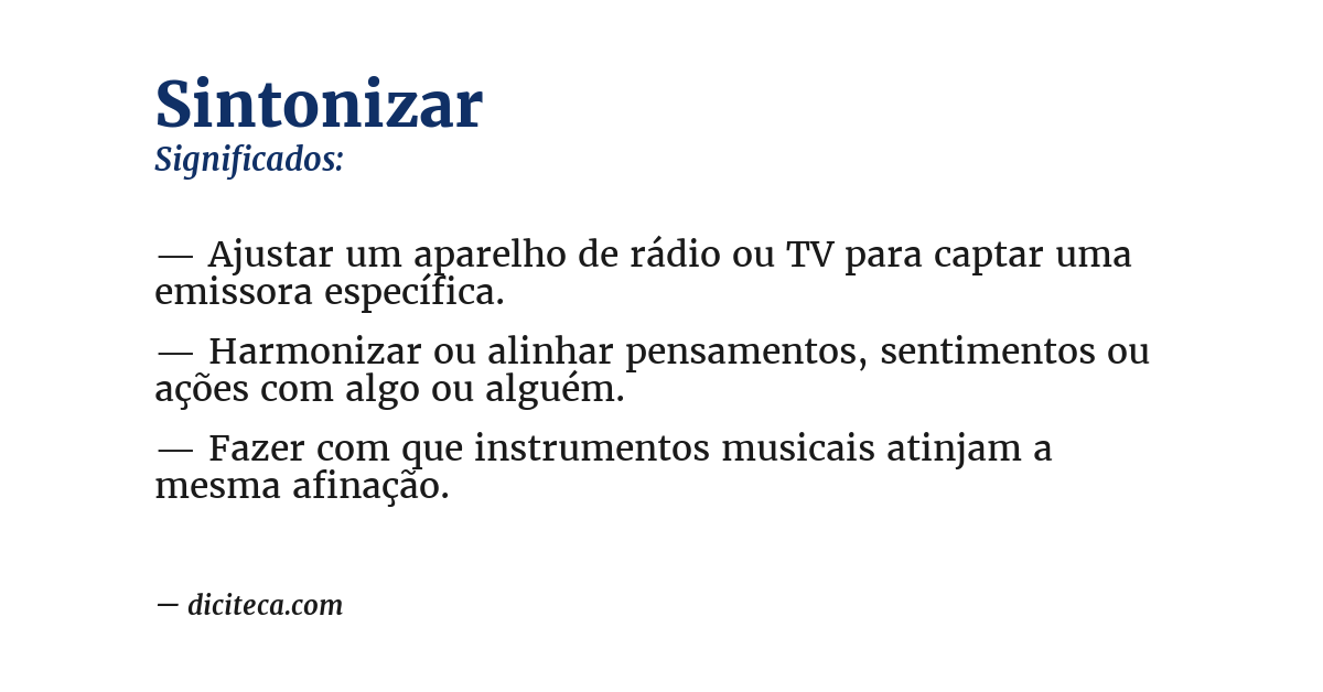 Significado de sintonizar