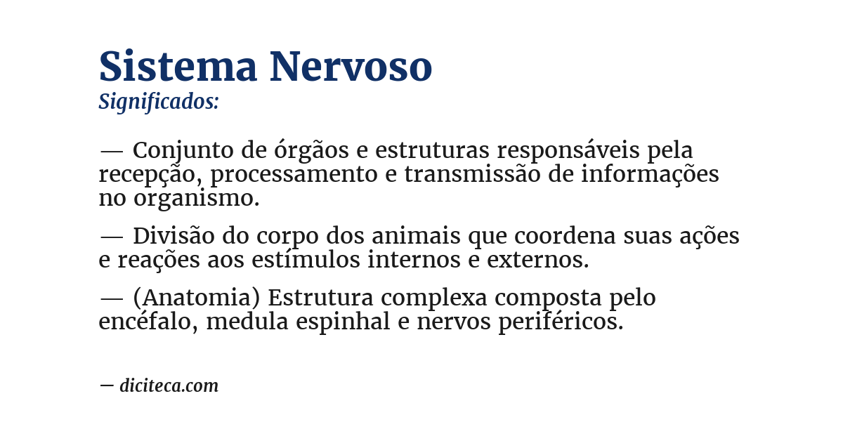 Significado de sistema nervoso