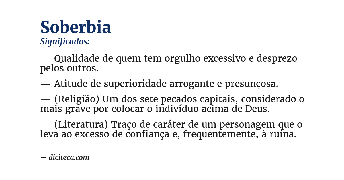 Significado de soberbia