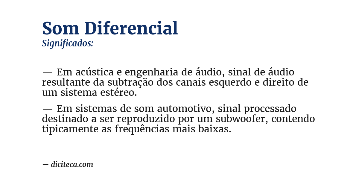 Significado de som diferencial