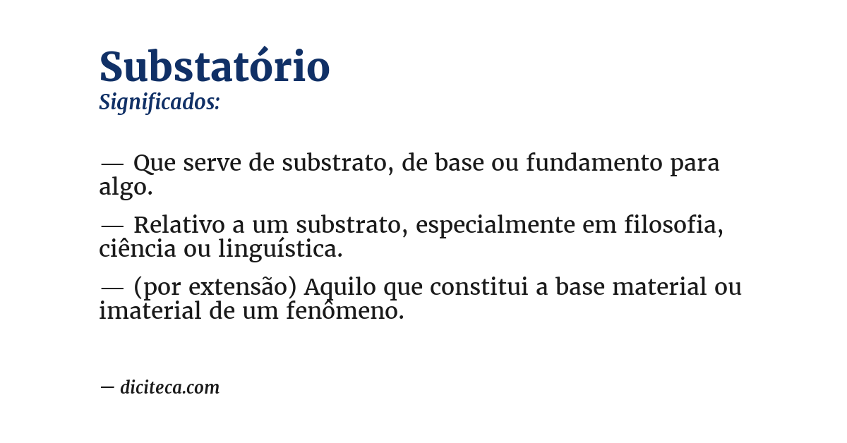 Significado de substatório