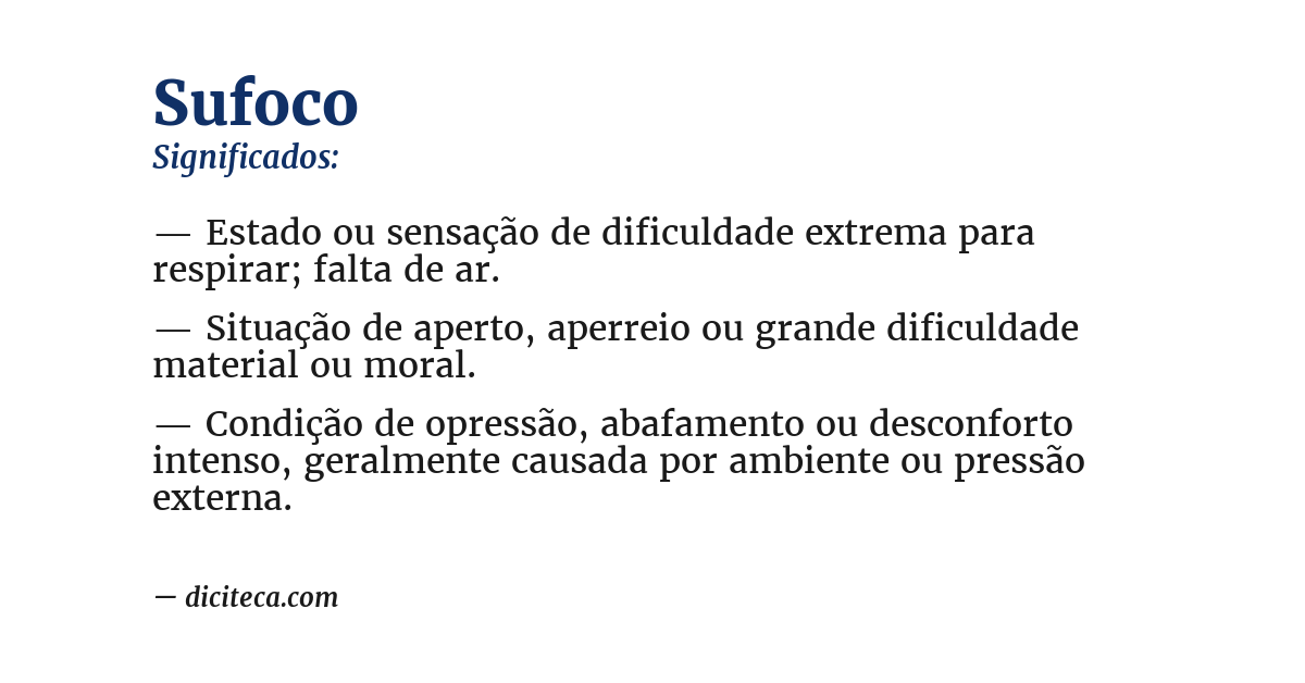 Significado de sufoco
