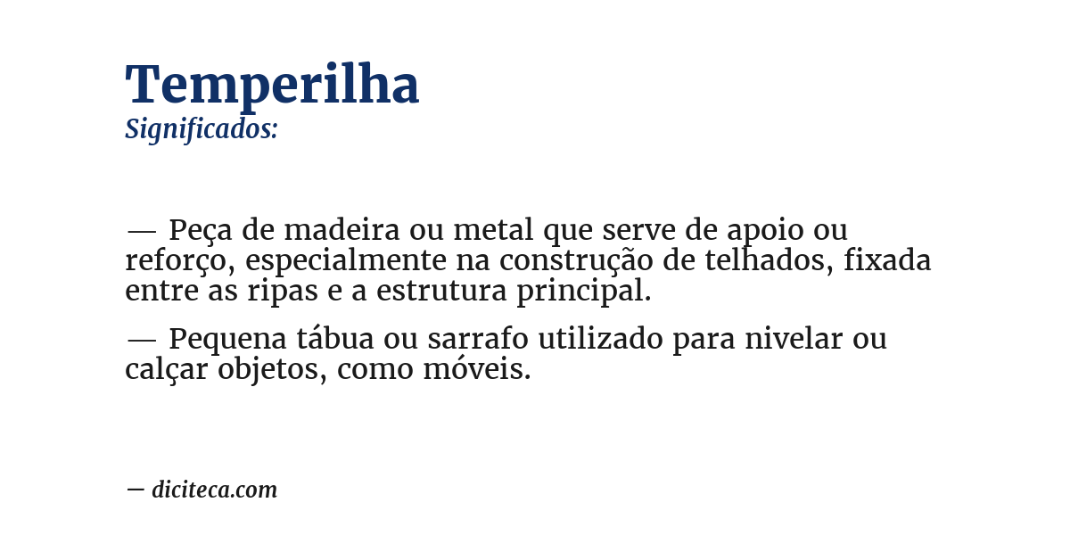 Significado de temperilha