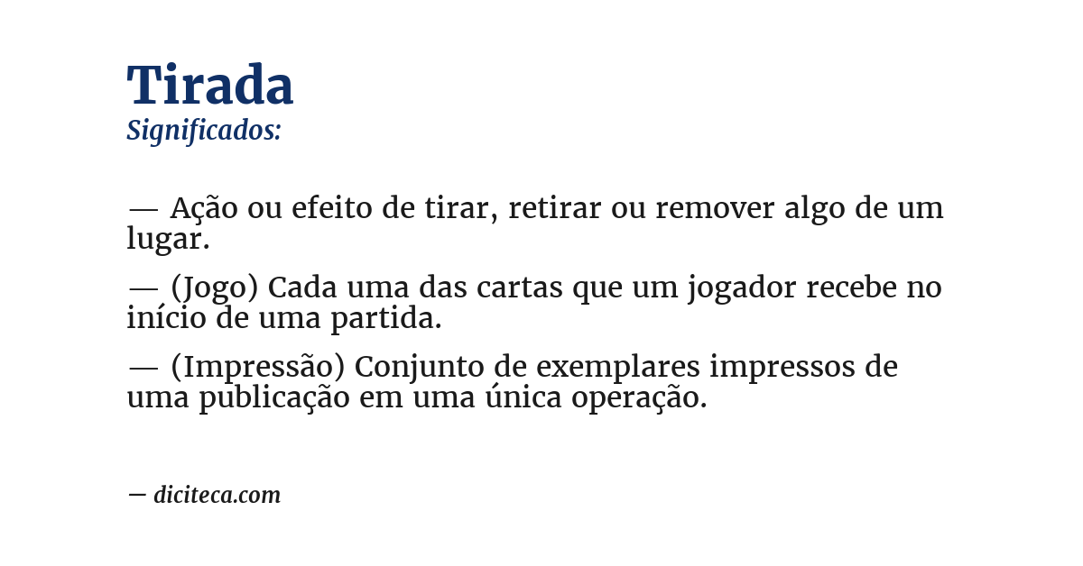Significado de tirada