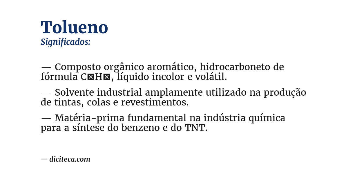 Significado de tolueno