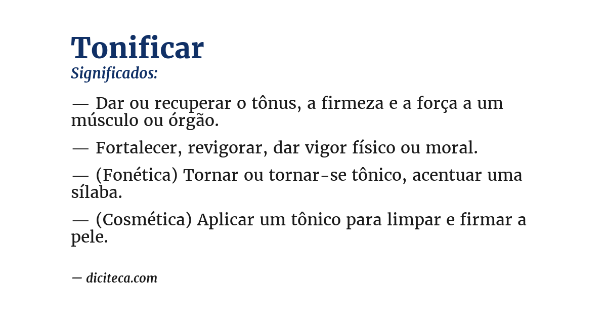 Significado de tonificar