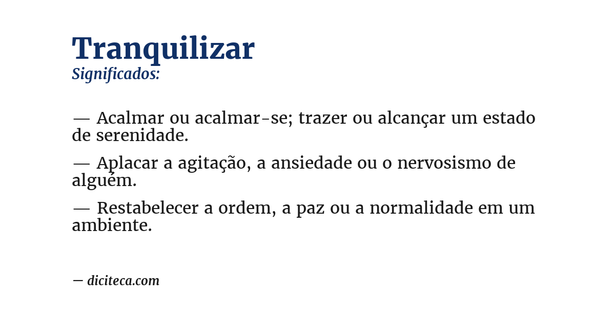 Significado de tranquilizar