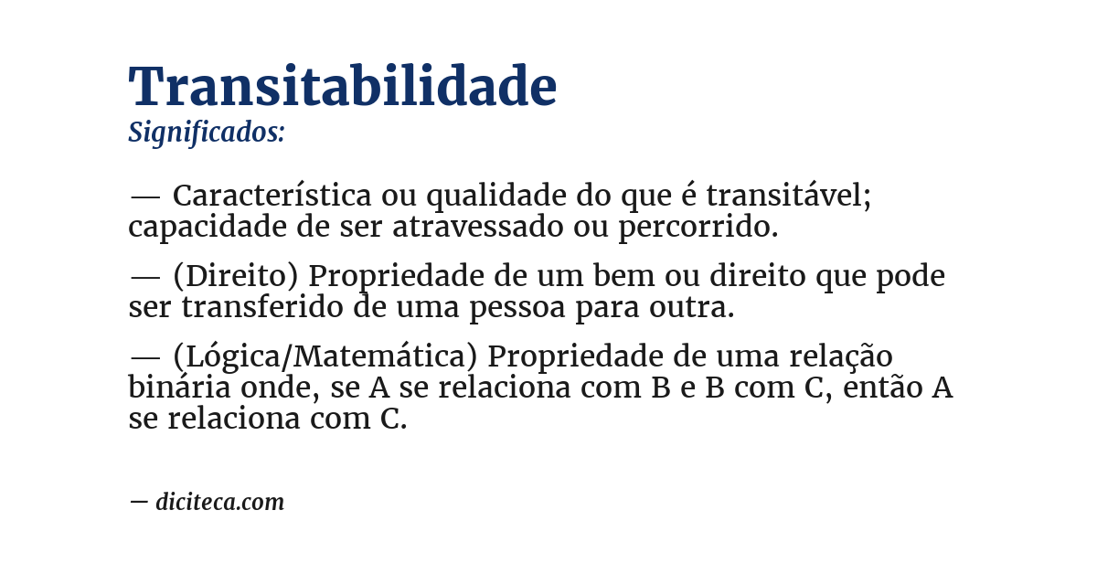 Significado de transitabilidade