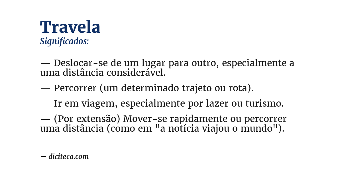 Significado de travela