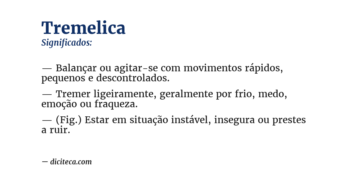 Significado de tremelica