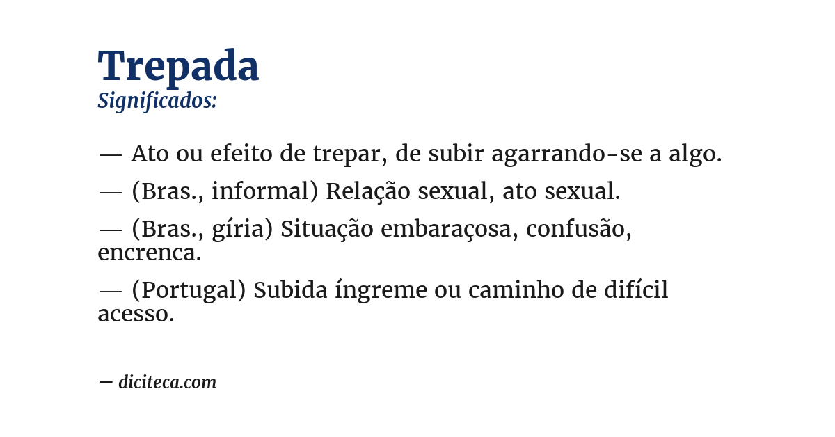 Significado de trepada