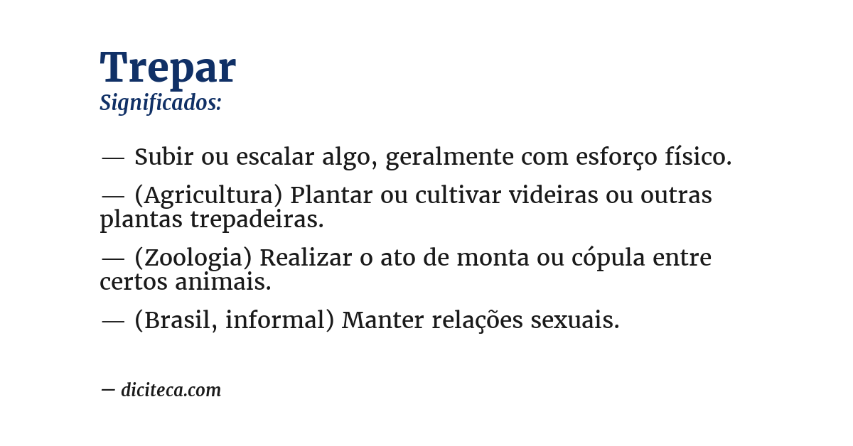 Significado de trepar