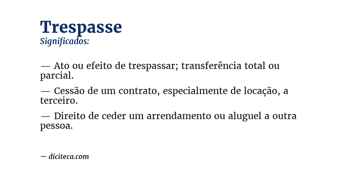 Significado de trespasse