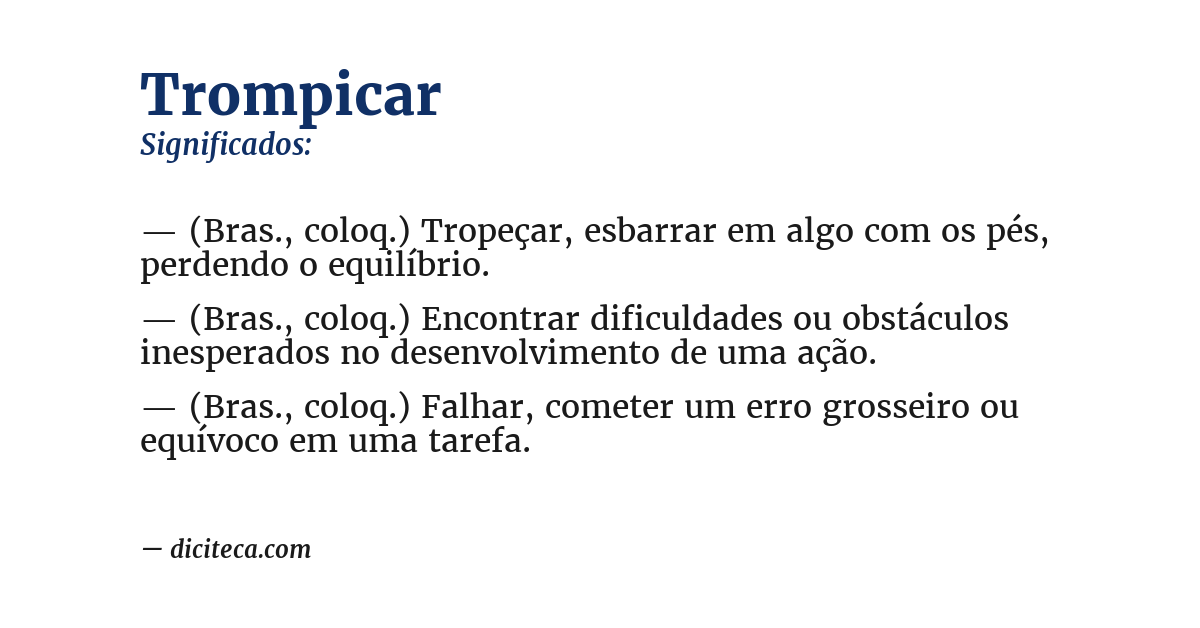 Significado de trompicar