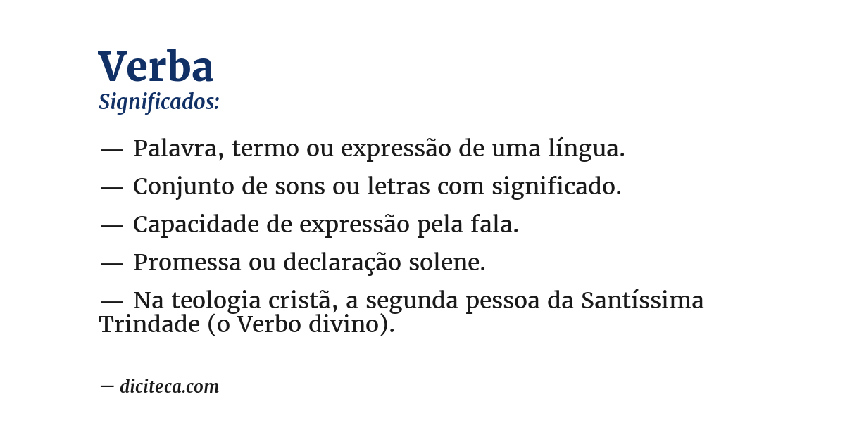Significado de verba