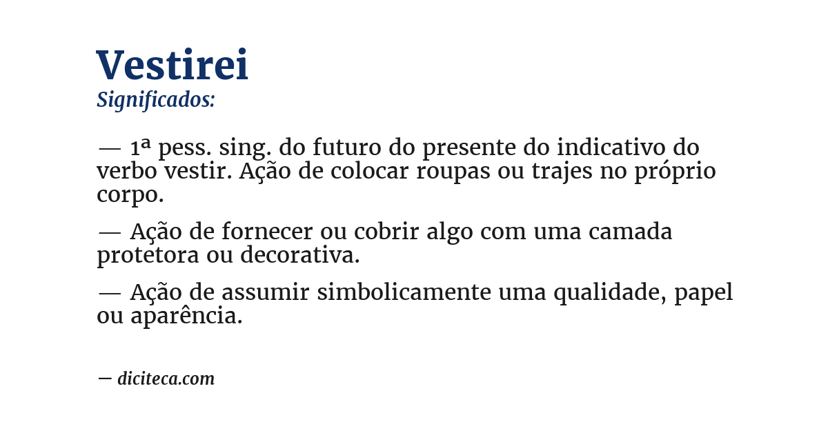 Significado de vestirei