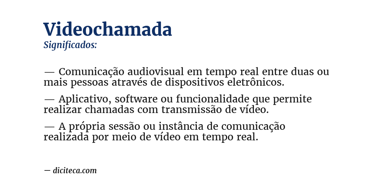 Significado de videochamada