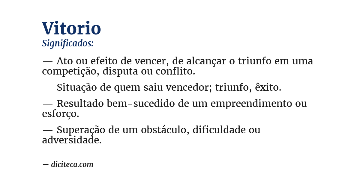 Significado de vitorio