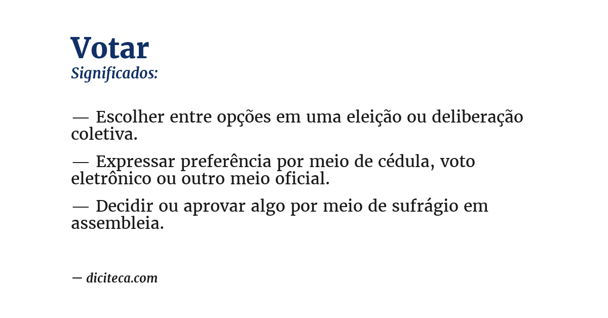 Significado de votar