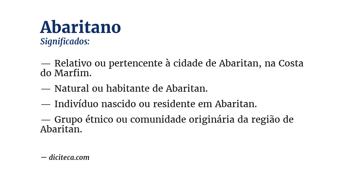 Significado de abaritano