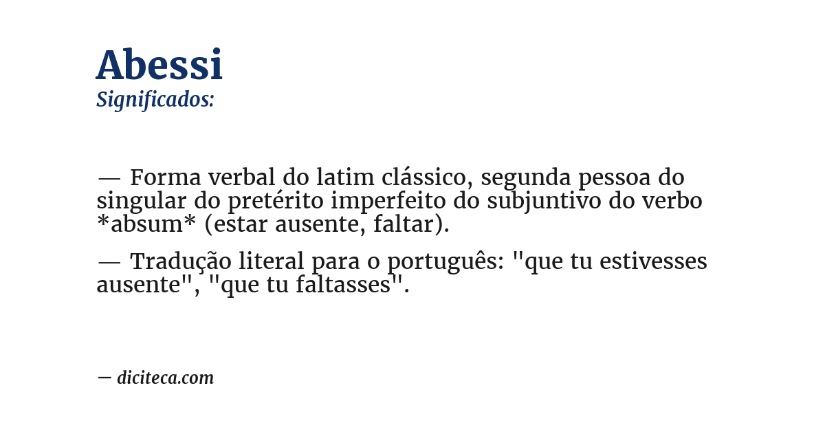 Significado de abessi