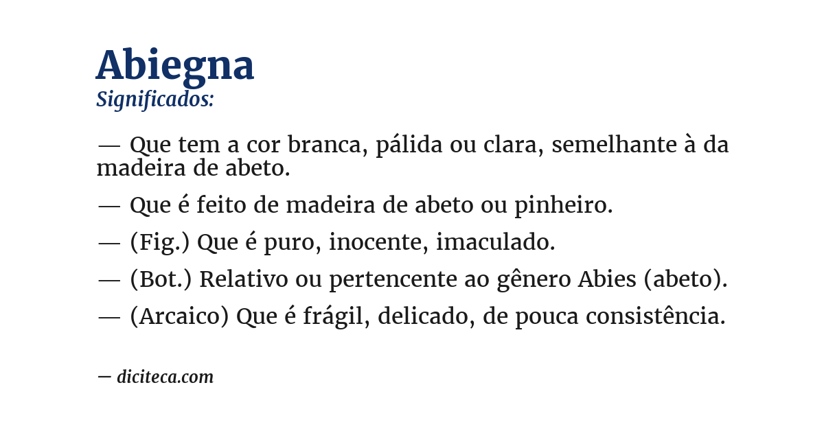Significado de abiegna