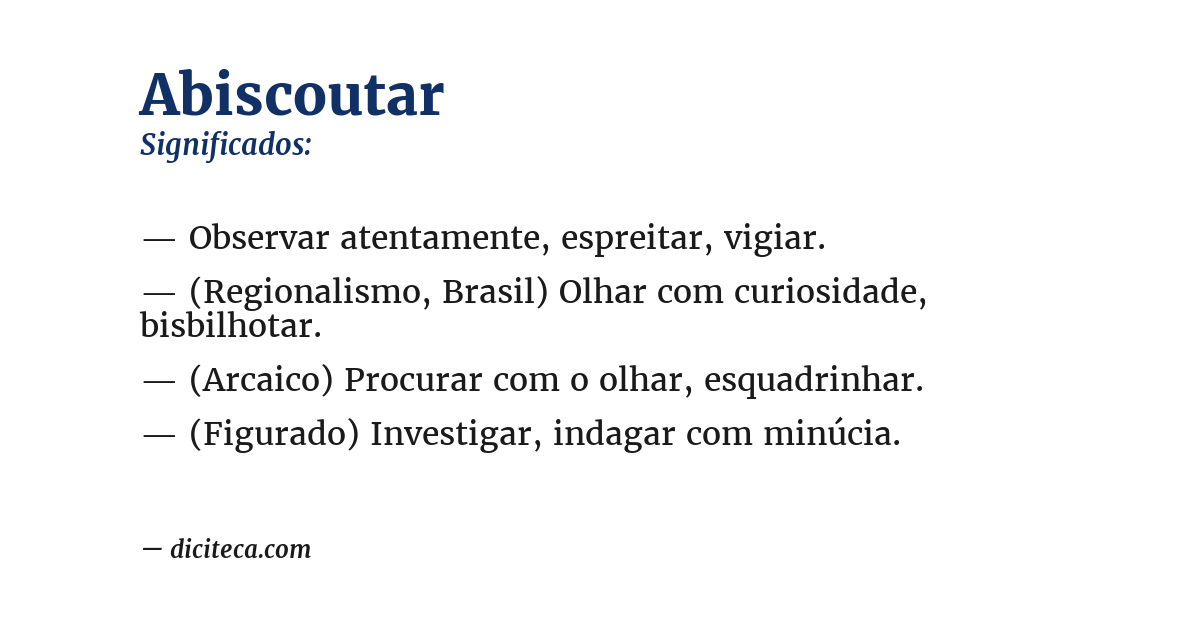 Significado de abiscoutar