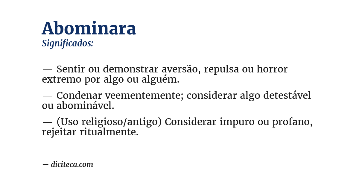 Significado de abominara