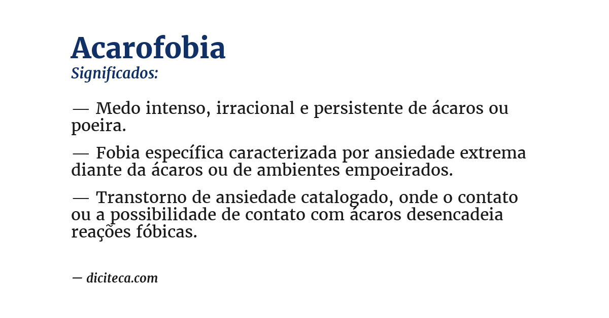 Significado de acarofobia