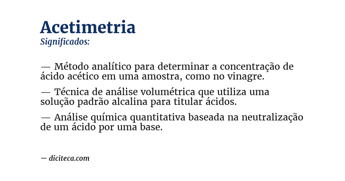 Significado de acetimetria