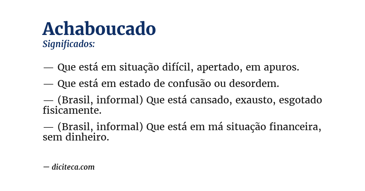 Significado de achaboucado
