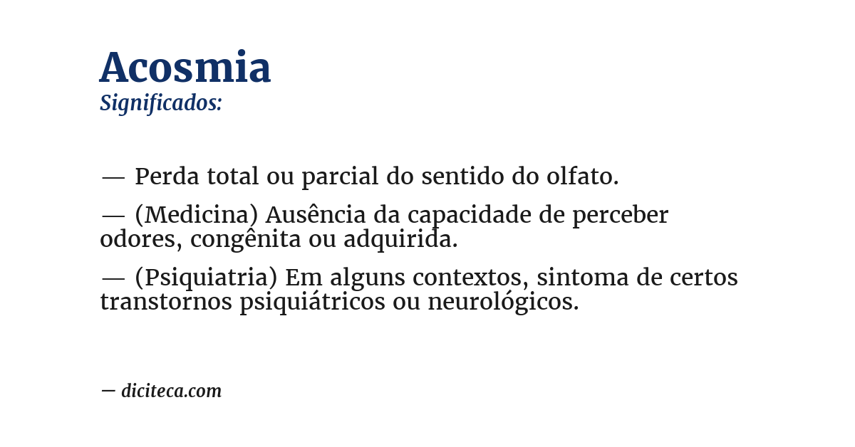 Significado de acosmia