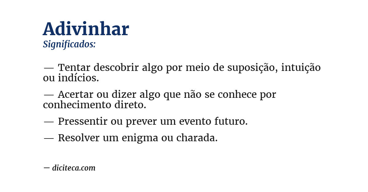 Significado de adivinhar