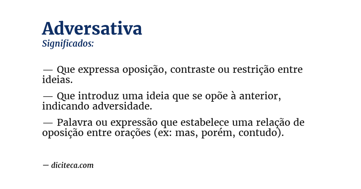 Significado de adversativa