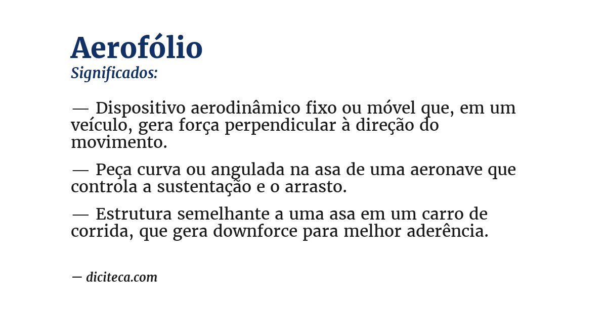 Significado de aerofólio