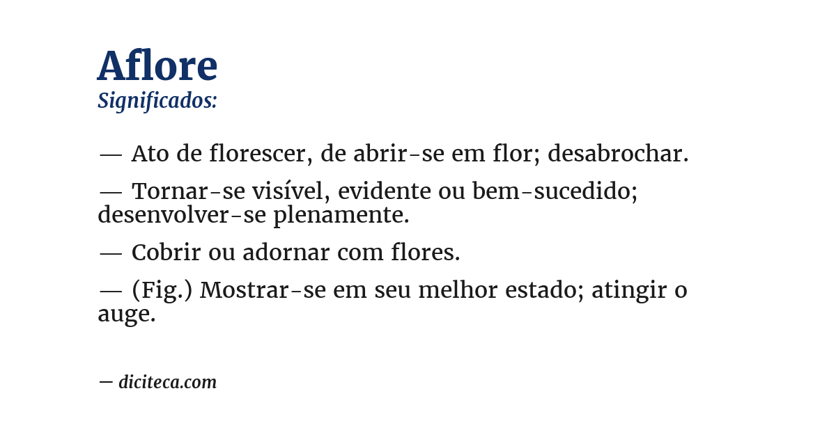 Significado de aflore
