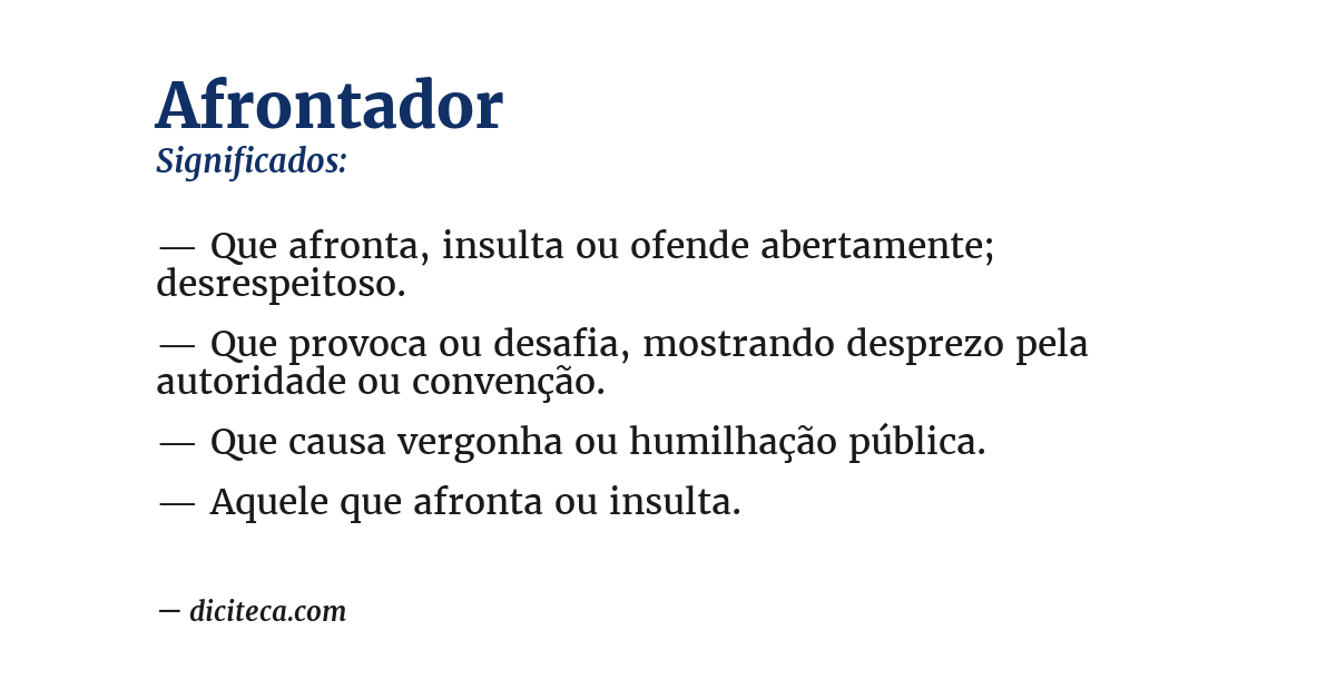 Significado de afrontador