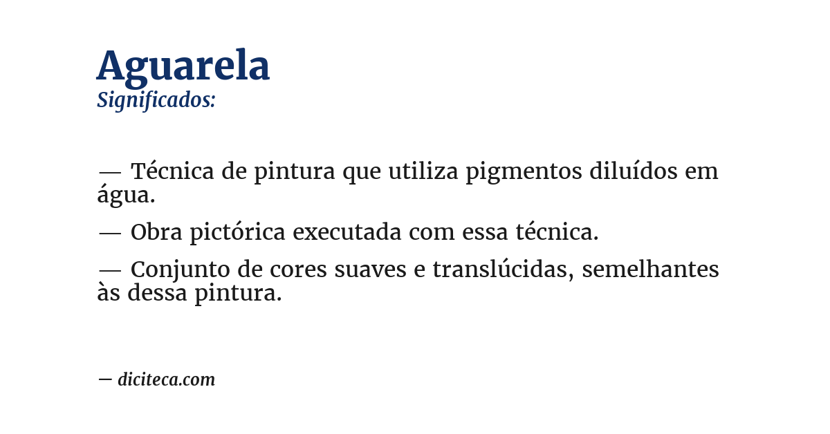 Significado de aguarela
