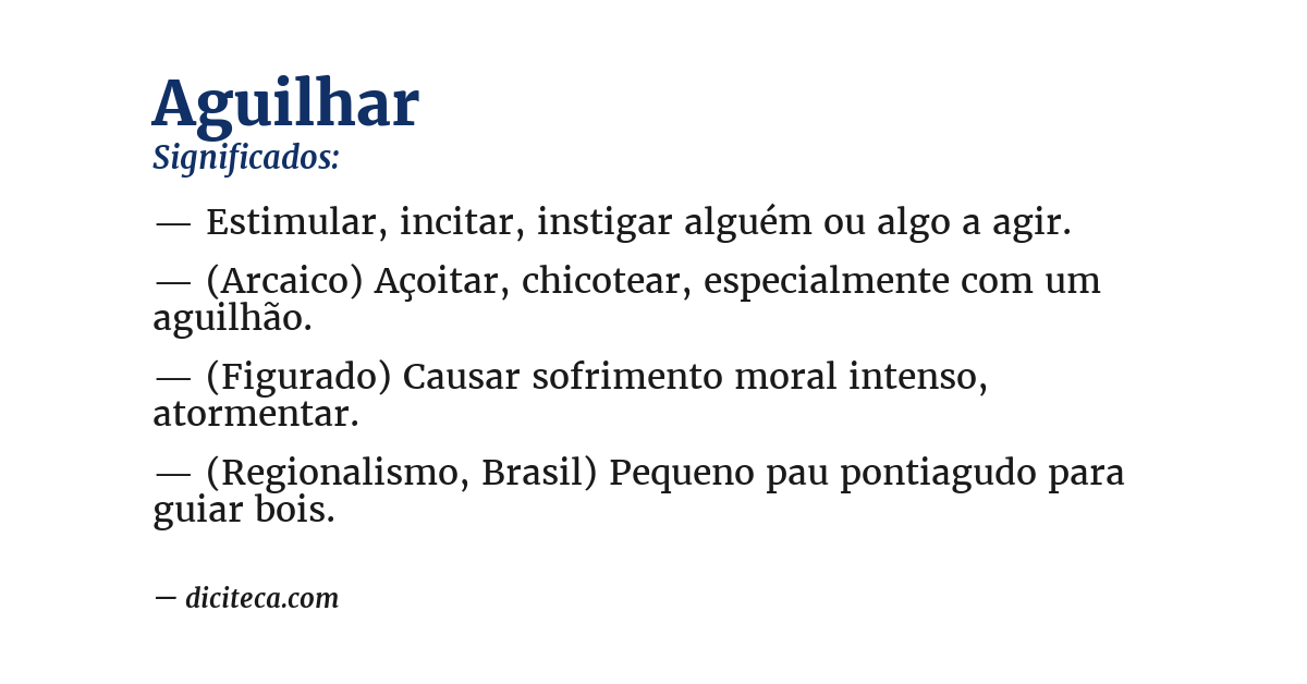 Significado de aguilhar