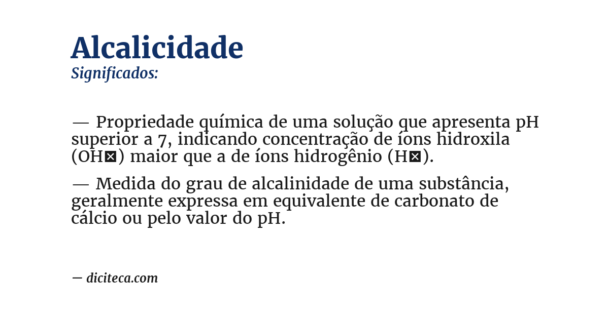 Significado de alcalicidade