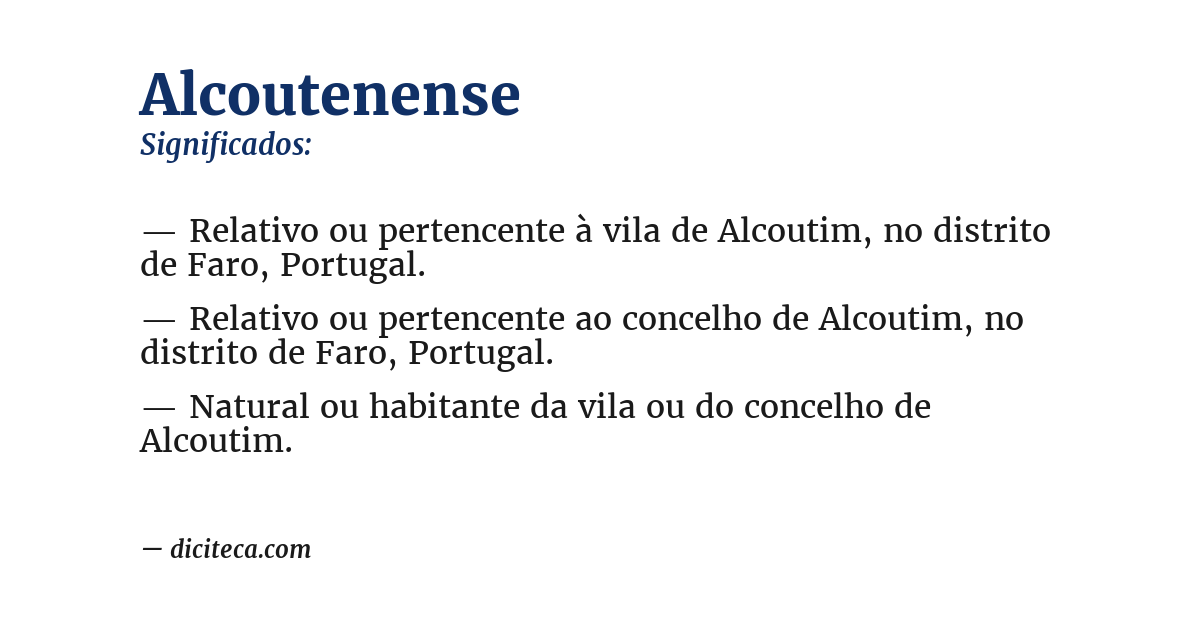 Significado de alcoutenense