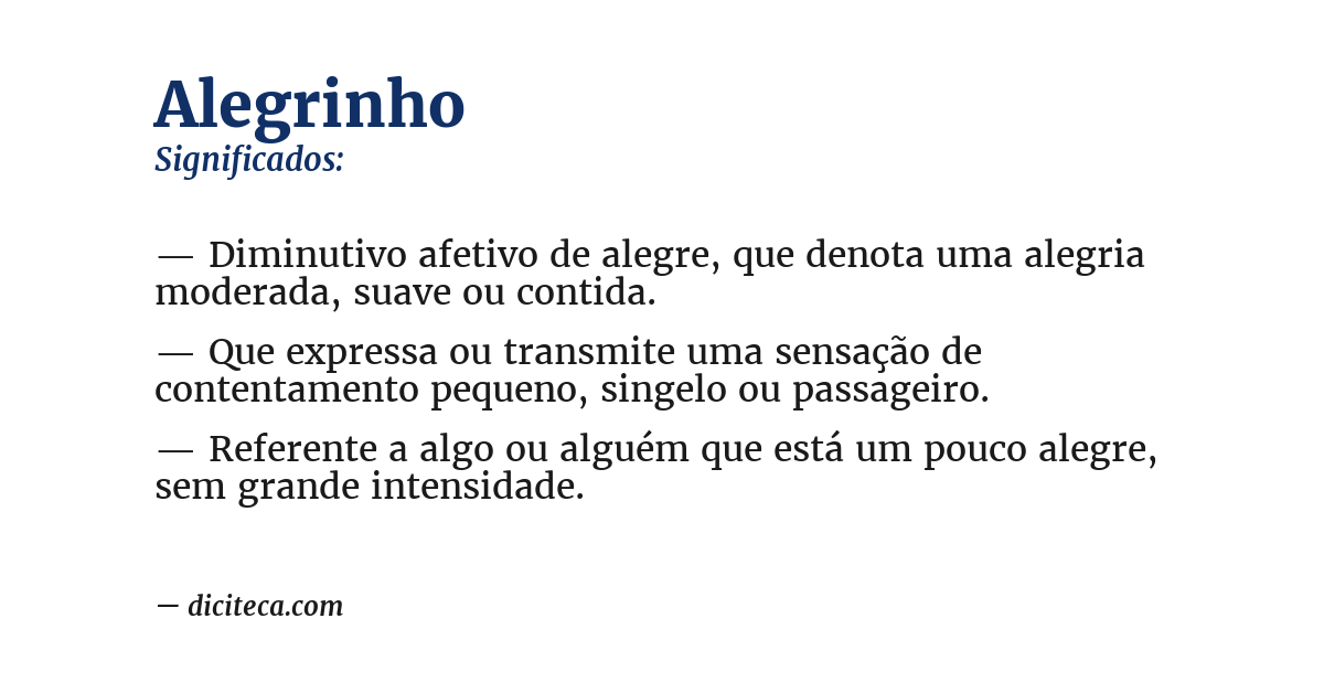 Significado de alegrinho